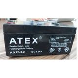 Atex Ax12-3.2 12 Volt - 3.2 Amper Aku (13.4X6.7x6.1cm)
