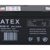 Atex AX6-12 6 V 12 Ah Amper Bakımsız Kuru Akü