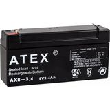 Atex AX6-3.4 6 V 3.4 Amper Yatık Akü