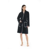 Athena Kimono Kadın Bornozu- Siyah %100 Pamuk