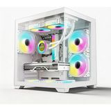 Atheron 3D Atheron Eagle Panoramik Micro Atx Gaming Kasa | 5X120MM Argb Fan | 9 Port Pwm Argb Kontrolcü | Temperli Cam | BEYAZ - 5 FAN