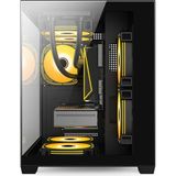 Atheron Eagle Panoramik Micro Atx Gaming Kasa | 5X120MM Argb Fan | 9 Port Pwm Argb Kontrolcü | Temperli Cam | Siyah - 5 FAN