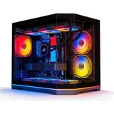 Atheron Lion Panoramik Siyah Gaming Kasa 6X120MM Argb Fanlı 360MM Sıvı Soğutma Destekli Temperli Cam
