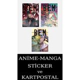 Athica Yayınları Bem 1-2-3 Manga Seti (3 Kitap) / Anime-Manga Sticker ve Kartpostal Hediye