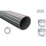 Atılım Yuvarlak Alüminyum Dolap Içi Askı Borusu + 2 Adet Flanş + Vidaları - 60cm