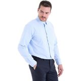 Atilla Özer Dormen Classics Erkek Kolay Ütülenebilir Regular Fit Geniş Kesim Klasik Yaka Cepli Gömlek - Buz - Mavi