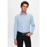 Atilla Özer Dormen Classics Kolay Ütülenebilir Slim Fit Dar Kesim Klasik Yaka Cepsiz Erkek Gömlek - Buz - Mavi
