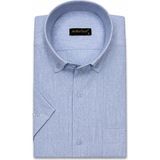 Atilla Özer Kısa Kol Klasik Cepli Erkek Gömlek 7657 - Buz - Mavi - 2XL