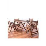 Atina Balkon Masası 80x80 -Ahşap Bahçe Masası - Katlanır Portatif Masa