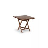Atina Katlanır Masa 80X80 - Dış Mekan Kare Ahşap Bahçe, Balkon Masası
