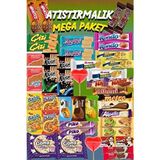 Atıştırmalık Mega Paket Bisküvi Çikolata Paketi 45 Parça Abur Cubur Paketi Tohumlu Kalem Hediyeli