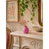 Atiye Studio El Yapımı Mini Taş Tozu Yuvarlak Vazo – Modern Minimal Dekoratif Vazo Ev Aksesuarı - Pembe