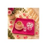 Atiye Studio | Pleksi Dekoratif Tepsi | Akrilik Organizer Tepsi | Masa Üstü Düzenleyici | Sunum | Hediyelik Tepsi |19x19 cm Fuşya 19 x 19