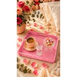 Atiye Studio | Pleksi Dekoratif Tepsi | Akrilik Organizer Tepsi | Masa Üstü Düzenleyici | Sunum | Hediyelik Tepsi |19x19 cm Pembe 19 x 19