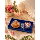 Atiye Studio | Pleksi Dekoratif Tepsi | Akrilik Organizer Tepsi | Masa Üstü Düzenleyici | Sunum | Hediyelik Tepsi | 22X14 cm - Lacivert