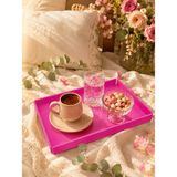 Atiye Studio | Pleksi Dekoratif Tepsi | Akrilik Organizer Tepsi | Masa Üstü Düzenleyici | Sunum | Hediyelik Tepsi | 22X14 cm - Pembe