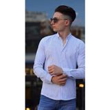 Atk Giyim Atkgiyim Erkek Slim Fit Çizgili Interlok Pamuklu Gömlek - 6 Renk Seçeneği Lacivert Beyaz Beyaz Lacivert Beyaz Siyah Mavi Beyaz - 2XL