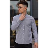 Atk Giyim Atkgiyim Erkek Slim Fit Çizgili Interlok Pamuklu Gömlek - 6 Renk Seçeneği Lacivert Beyaz Beyaz Lacivert Beyaz Siyah Mavi Beyaz - Gri B.1