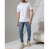 Atk Giyim Erkek Beyaz Oversize Basic Tişört | Geniş Kesim Pamuklu Tişört
