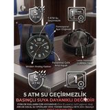Atk Giyim Erkek Kol Saati Şıklık ve Dayanıklılık Bir Arada 5 Atm Su Geçirmezlik Garantili - Siyah - Beyaz