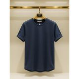 Atk Giyim Erkek Oval Kesim Geniş Açık Yaka Tişört - Etek Ucu Kavisli Casual T-Shirt - 2XL