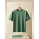 atk Giyim Erkek Oversize Rahat Kesim Dokulu Tişört - Oval Kesim Premium T-Shirt Gece Siyahı Krem Antrasit Mor Indigo Mavi - Su Yeşili