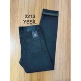 Atk Giyim mr. Black Premium Erkek Denim Pantolon Rahat Kesim Regular Fit erkek Rahat Paça Jean Pantolon Regular Kalıp Esnek Kumaş - Lacivert - Açık Yeşil - 38
