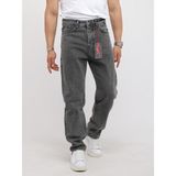 Atk Giyim Sokak Modası Comfort Fit Erkek Jean Pantolon | Yüksek Bel Rahat Kalıp Denim Koleksiyonu - Siyah Gri Gümüş - 36