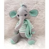 Atkılı Fil Nana Amigurumi Organik Oyuncak