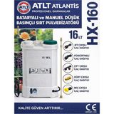 Atl Atlantis 16 Litre Akülü Ilaçlama Pompası Sırt Tipi Şarjlı Ilaçlama Püskürtme Bataryalı Manuel Pulverizatörü - BEYAZ