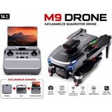 Atl Atlantis M9 Dron Katlanabilir Ekranlı Kumanda 4K Çift Çift Lens Fvp Kameralı Wi-Fi Canlı Görüntü Aktarımı Takip Et Modu Katlanabilir Özel Çantalı 360 Dere Engel Algılamalı Fırçasız Motor Renkli Aydınlatma - Gri