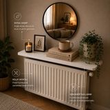 Atlanta Home Linea 80CM Petek Üstü Raf Dekoratif Radyatör Rafı Duvar Rafı Ahşap Raf - Beyaz