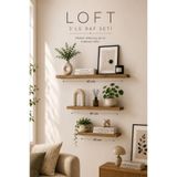 Atlanta Home Loft 3'lü Dekoratif Duvar Rafı Seti Ahşap Duvar Rafı Salon Mutfak Çalışma Odası Raf Takımı 50-40-30 cm