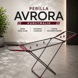 Atlanta Home Perilla Avrora Tek Katlı 2 Kanatlı Çamaşır Kurutmalığı Katlanabilir Dayanıklı Yer Tasarruflu - Bordo