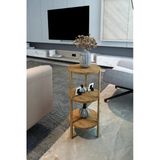 Atlantik Çam 3 Raflı Yuvarlak Tasarım Yan Sehpa - Modern Sunum Standı