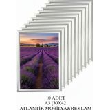 Atlantik Mobilya A3 (30X42) Gri Alüminyum Çerçeve Açılır Kapanır Gönye Köşe 25MM 10 Adet