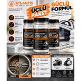 Atlantis Makine Kimya Temizlik Kazanlı Ütü ve Buhar Makinesi Kireç Temizleyici | Çözücü Toz - 3X150 gr - 450 gr