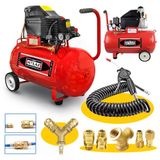 Atlas 50 Litre Hava Kompresörü 2Hp 8Bar 15Mt Spiral Hortum Havatabancası- Jakları- Fırsat Paket