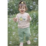 Atlas Baby House Kız Bebek-Çocuk 3 D Örgü Çiçek Detaylı Sweetshirt ve Pantolon 2'li Takım 9-18 Ay - 12 Ay - Yeşil