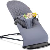 ATLAS BABY&CHILD Softino Ahşap Oyuncaklı Ana Kucağı Katlanabilr ve Kolay Taşınabilir 3 Pozisyonlu Sallanablir Tasarım - Gri