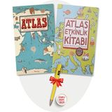 Atlas (Ciltli) + Atlas Etkinlik Kitabı (Aleksandra Mizielinska & D. Mizielinski) 2'li Set + Alfa Moda Kalem