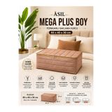 ATLAS HURÇ ASİL HURÇ MEGAPLUS BOY 65x40x30 cm Vizon Renk Fermuarlı Battaniye ve Yastık Saklama Hurcu