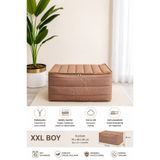 ATLAS HURÇ Asil XXL Yorgan Hurcu 70x40x35 cm Vizon Renk Fermuarlı Yorgan Battaniye Yastık Saklama Hurcu