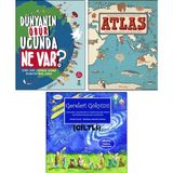 Atlas - Kıtalar, Denizler Ve Kültürler Arası Yolculuk Rehberi + Dünyanın Öbür Ucunda Ne Var? + Geceleri Gökyüzü Gök Atlası Hediyeli Fosforlu Çıkartmalar / 3lü Eğitici Kitaplar