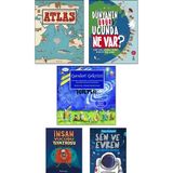 Atlas: Kıtalar Denizler ve Kültürler Arası Yolculuk Rehberi + Dünyanın Öbür Ucunda Ne Var? Zeynep Sevde + Geceleri Gökyüzü + Sen ve Evren + İnsan Vücudu Tiyatrosu - 5li - Kerimcan Akduman