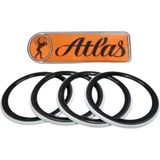 Atlas Lastik Yanak 14 Jant Siyah Beyaz 4 Lü Takım Çift Renk Yanak