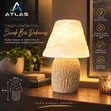 Atlas Modern Abajur Lamba, E14 LED Uyumlu, Dekoratif Gece Lambası (35 Cm)