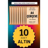 Atlas Sanat Galerisi 10 Adet A4 Çerçeve Diploma Belge Sertifika Fotoğraf Resim Çerçevesi Pvc 10Lu Altın