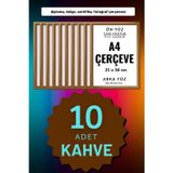 Atlas Sanat Galerisi 10 Adet A4 Çerçeve Diploma Belge Sertifika Fotoğraf Resim Çerçevesi Pvc 10Lu Kahverengi