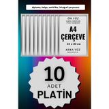 Atlas Sanat Galerisi 10 Adet A4 Çerçeve Diploma Belge Sertifika Fotoğraf Resim Çerçevesi Pvc 10Lu Platin